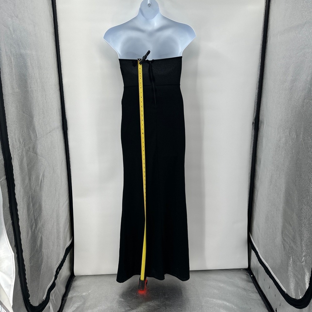 New Black Strapless Maxi Dress Medium Evening Gown Prom Homecoming - Picture 9 of 11
